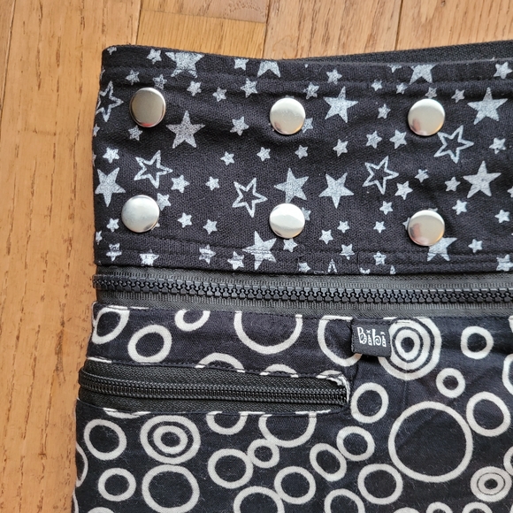 Festival Reversible Adjustable Wrap Mini Skirt One of a Kind Zippers & Snaps - Picture 5 of 14